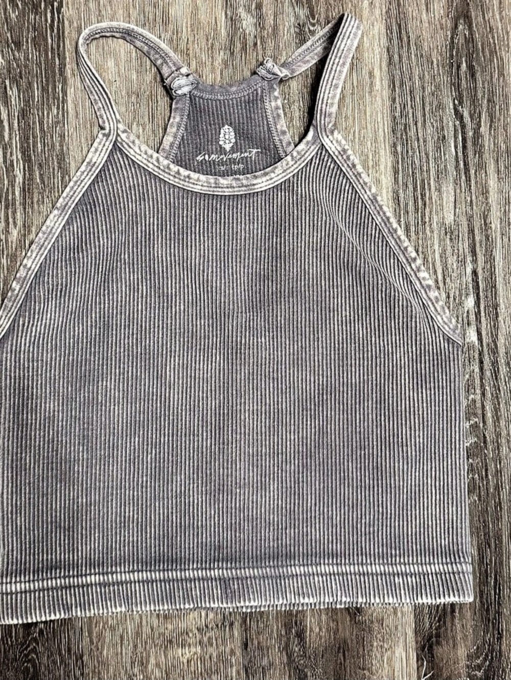 Free People Happiness Runs  Crop Tank Ribbed Gray  Top Size XS